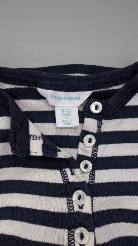 Country Road Stripe Long Sleeve Top 6-12m - Anue