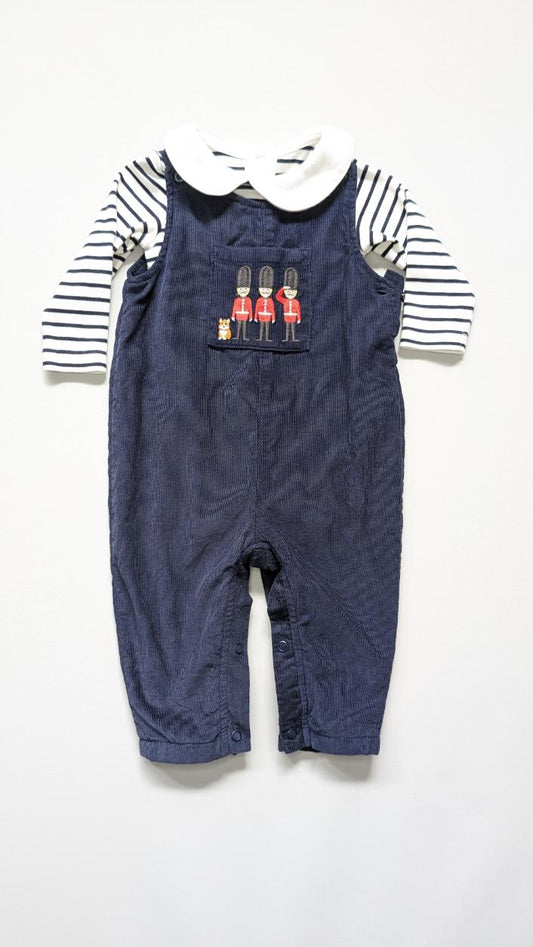 M&S Stripe Bodysuit and Overalls Set 6-12m - Anue