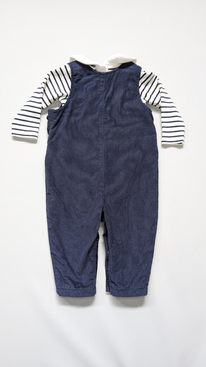 M&S Stripe Bodysuit and Overalls Set 6-12m - Anue