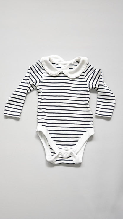 M&S Stripe Bodysuit and Overalls Set 6-12m - Anue