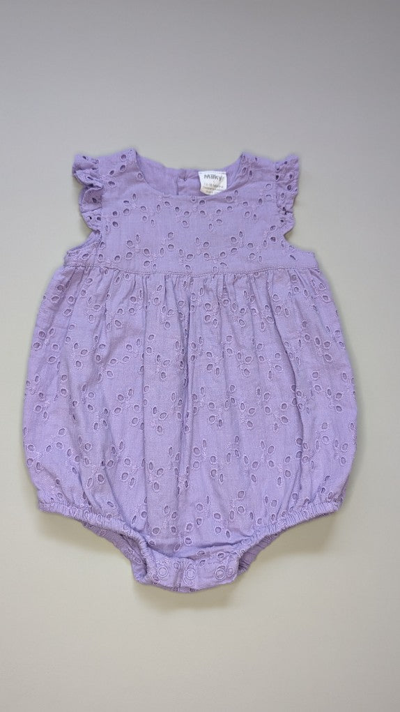 Milky Broderie Frill Romper 12-18m - Anue