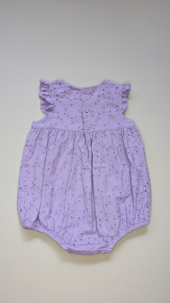 Milky Broderie Frill Romper 12-18m - Anue