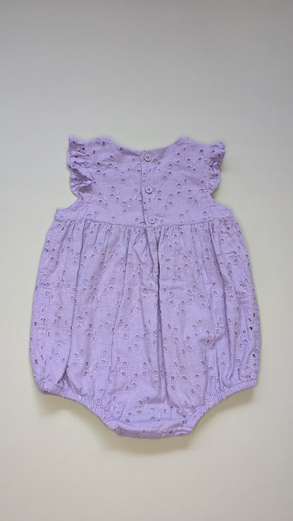 Milky Broderie Frill Romper 12-18m - Anue