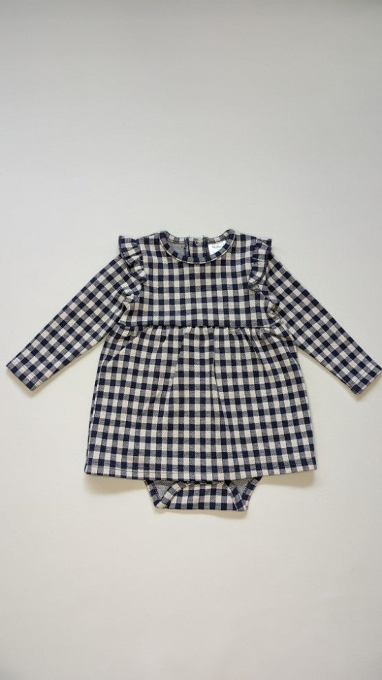 Milky Check Baby Dress 6-12m - Anue