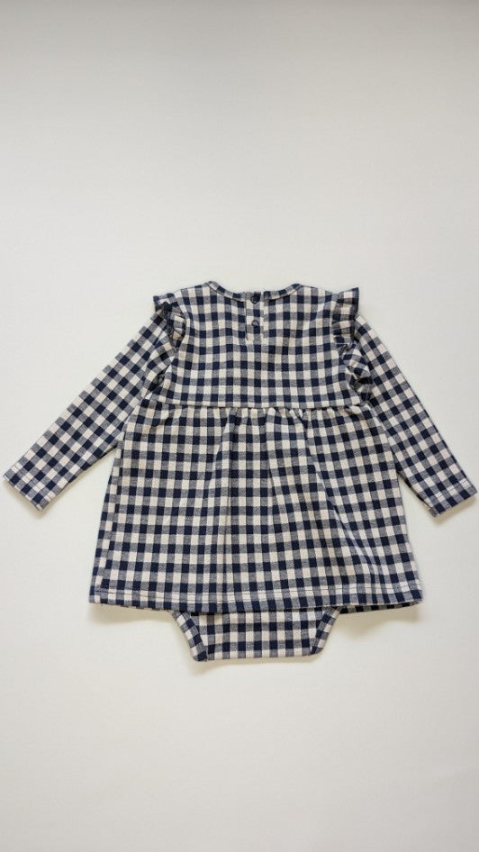 Milky Check Baby Dress 6-12m - Anue