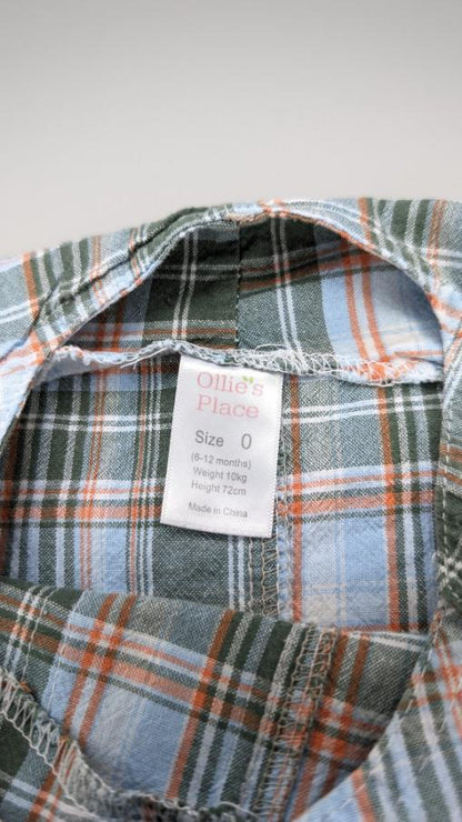 Ollie's Place Check Romper 6-12m - Anue