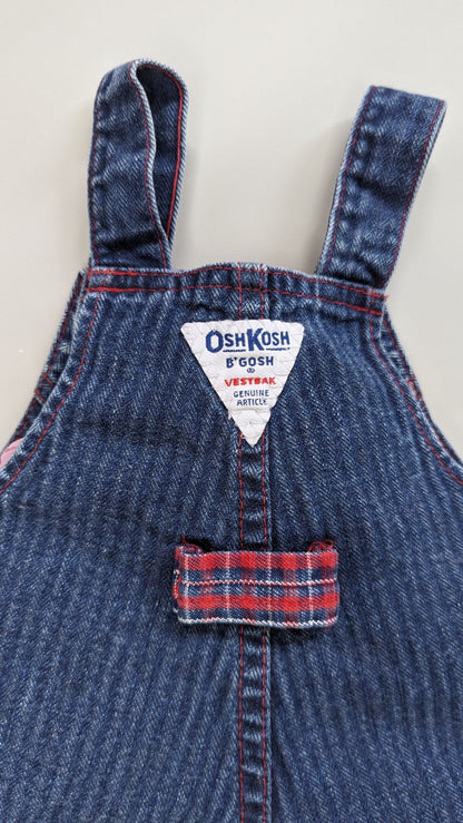 Oshkosh B'gosh Vintage Denim Tartan Overalls 12m - Anue