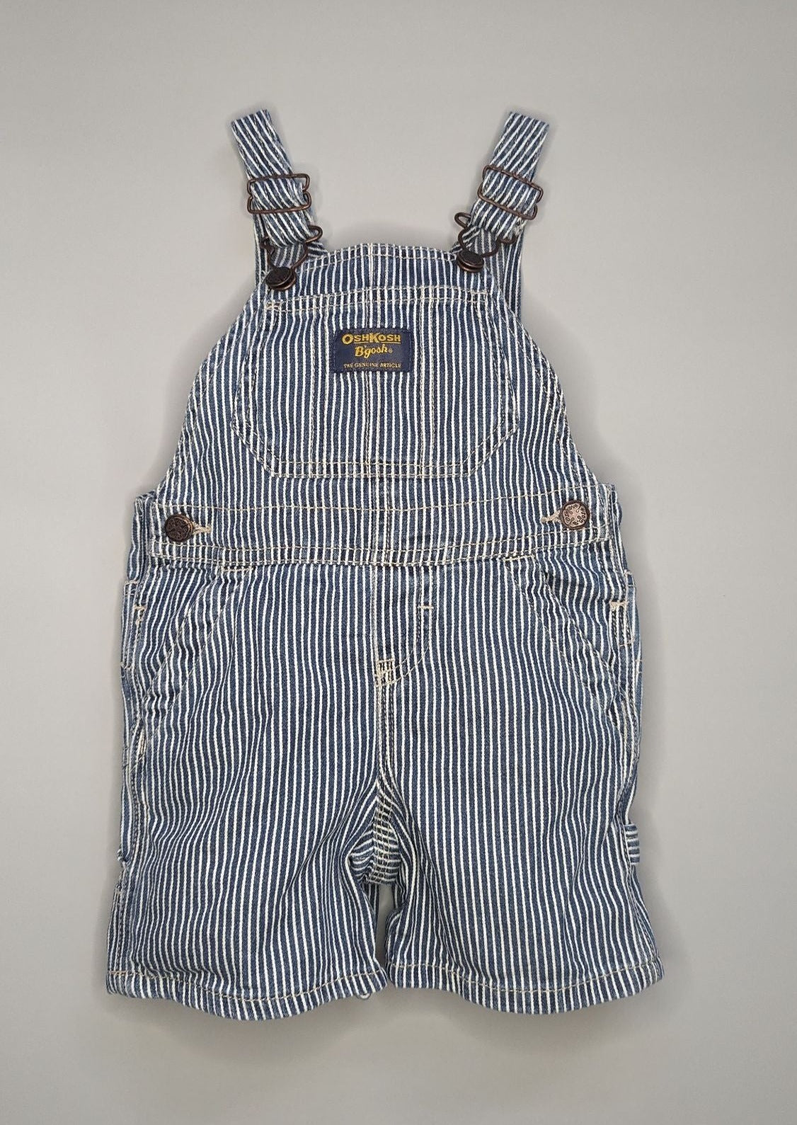 Oshkosh B'gosh Vintage Hickory Stripe Shortalls 12m - Anue