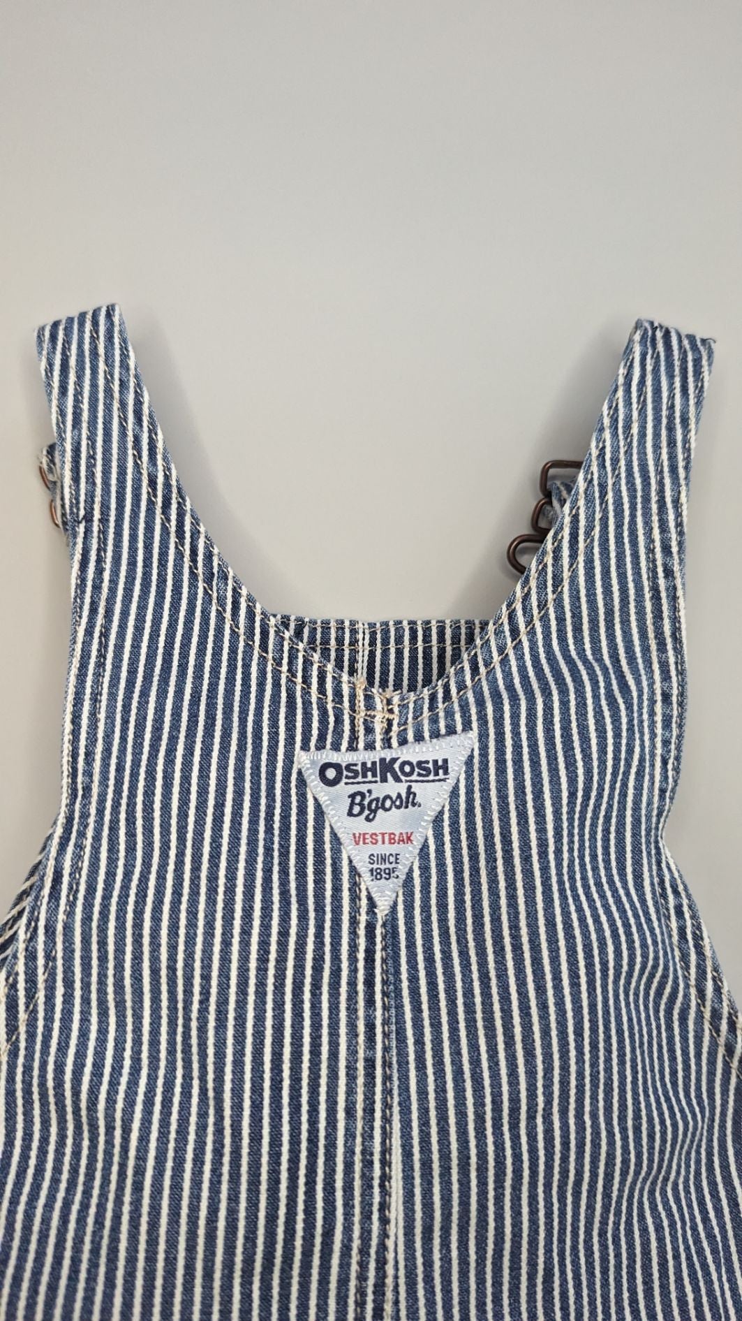 Oshkosh B'gosh Vintage Hickory Stripe Shortalls 12m - Anue