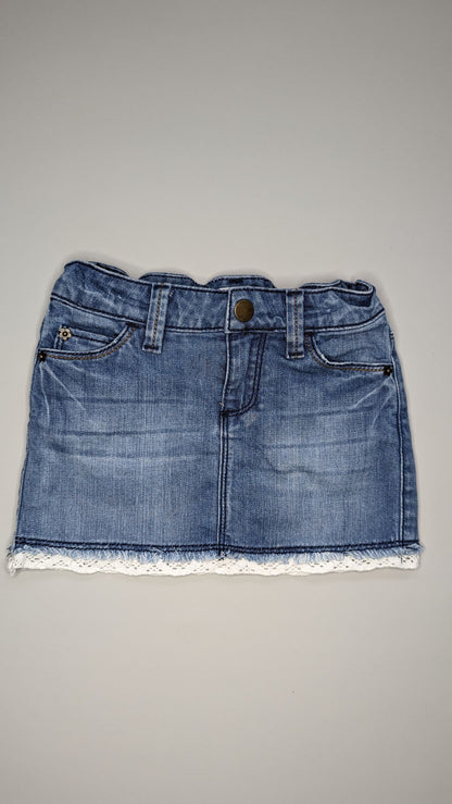 Indie by Industrie Lace Trim Denim Skirt 5Y - Anue