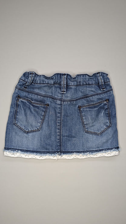 Indie by Industrie Lace Trim Denim Skirt 5Y - Anue