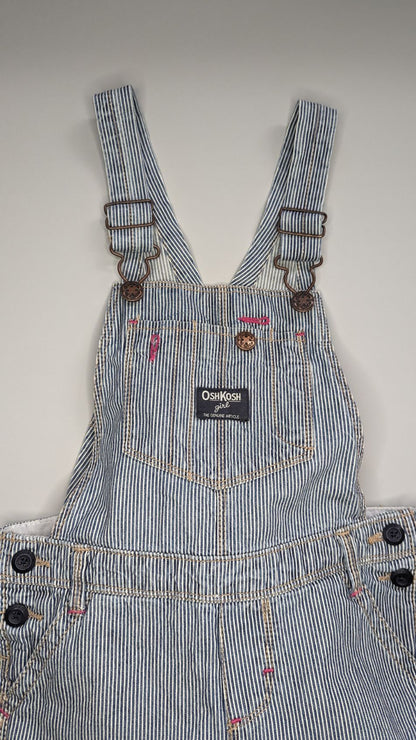 Oshkosh B'gosh Girl Vintage Hickory Stripe Overalls 5Y - Anue