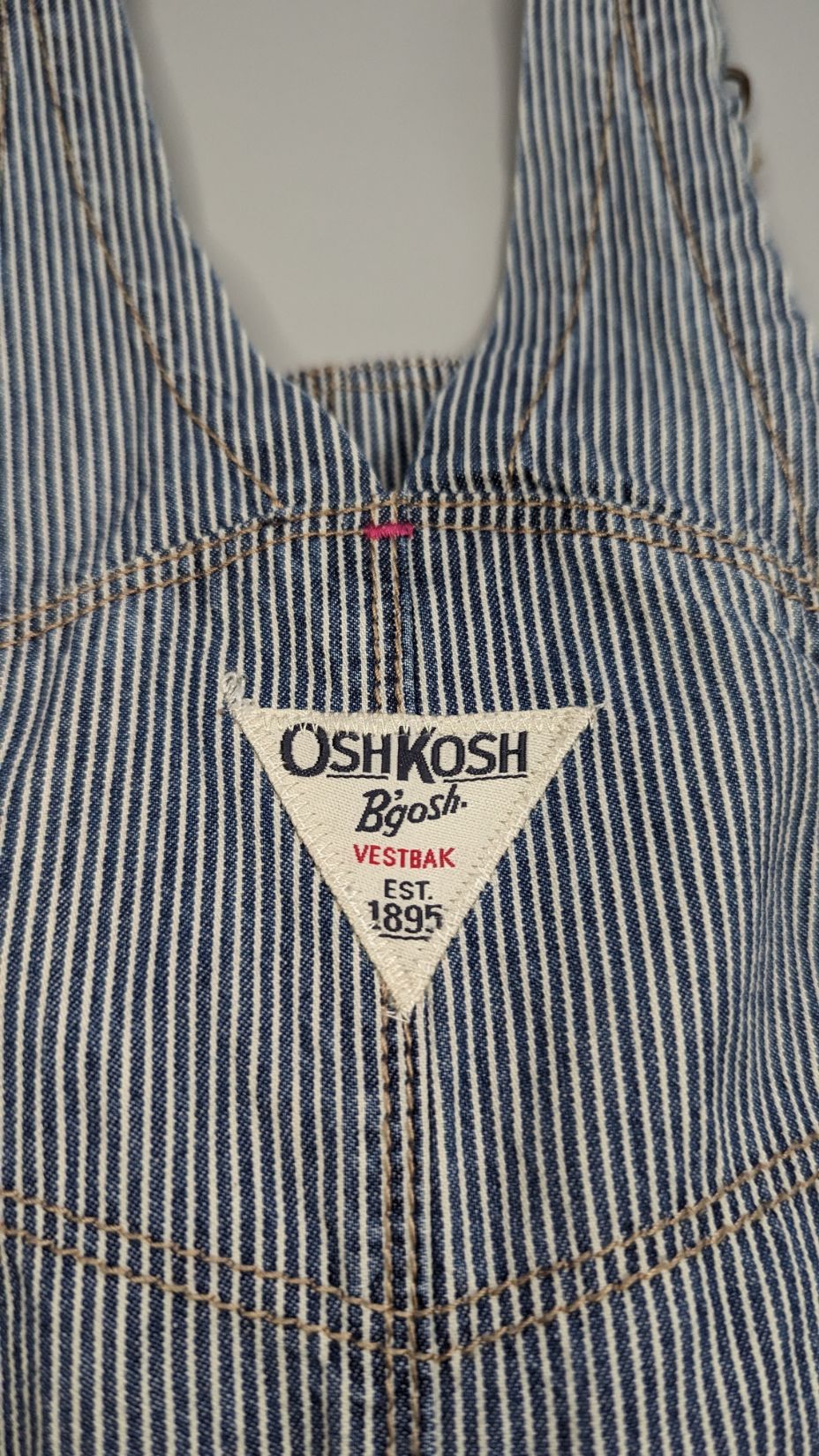 Oshkosh B'gosh Girl Vintage Hickory Stripe Overalls 5Y - Anue