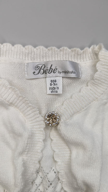 Bebe by Minihaha Pointelle Cardigan 0-3m - Anue