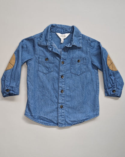 Bebe by Minihaha Denim Long Sleeve Shirt 12m - Anue