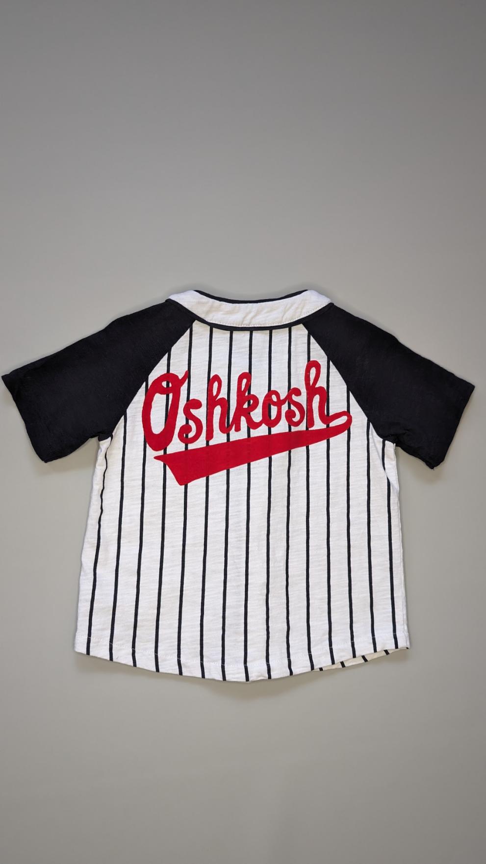 Oshkosh B'gosh Stripe Baseball Button Up Tee 3Y - Anue