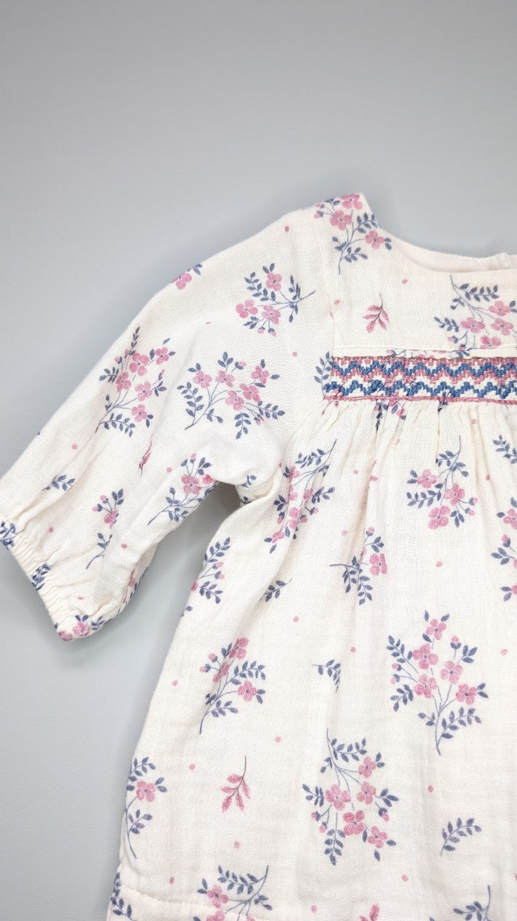 Pure Baby Floral Long Sleeve Top 0-3m - Anue