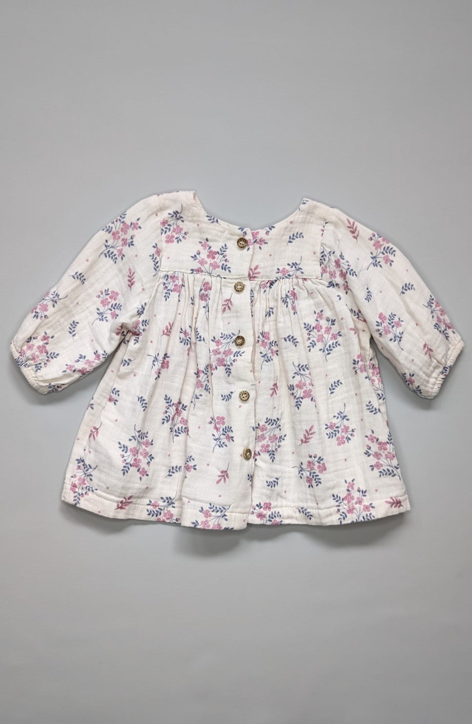 Pure Baby Floral Long Sleeve Top 0-3m - Anue