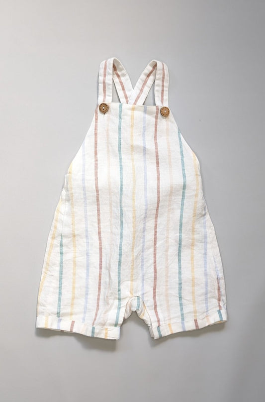 Pure Baby Stripe Linen Playsuit 6-12m - Anue