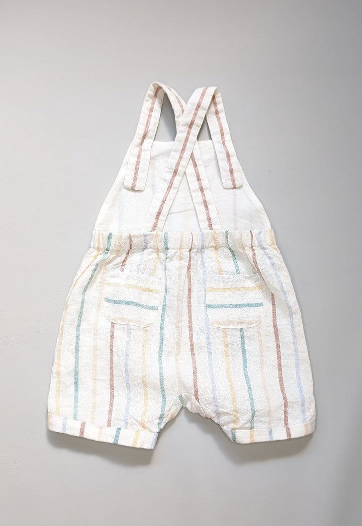 Pure Baby Stripe Linen Playsuit 6-12m - Anue