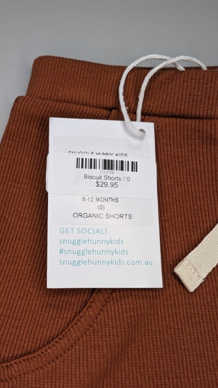 Snuggle Hunny Organic Cotton Rib Shorts 6-12m - Anue