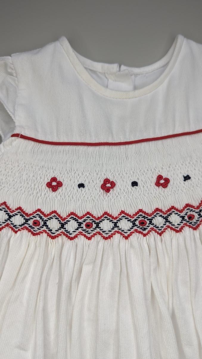 Smocked Embroidered Dress 12-18m - Anue