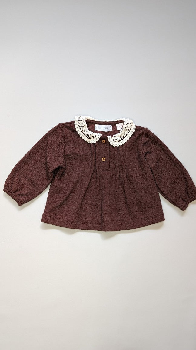 Zara Lace Collar Baby Top 3-6m - Anue