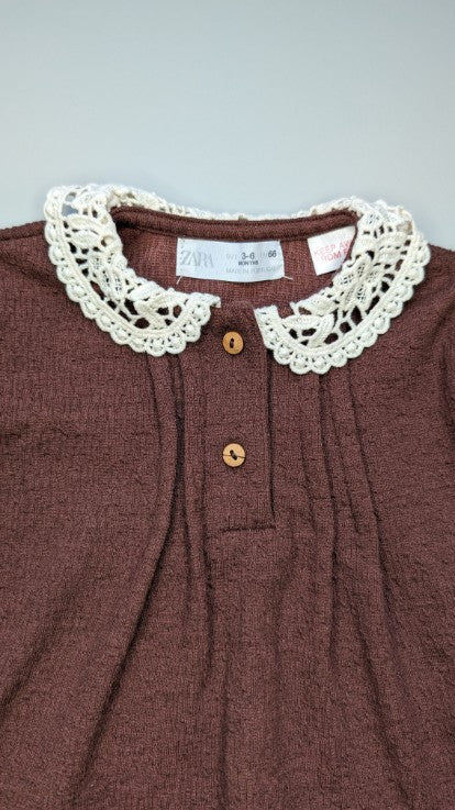 Zara Lace Collar Baby Top 3-6m - Anue